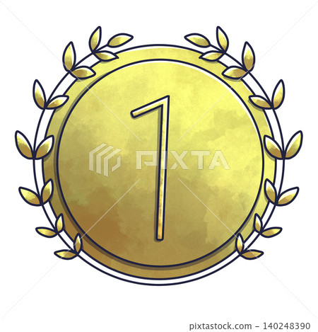 Laurel wreath and medal for first place, usable in the rankings Laurel wreath and medal for first place, usable in the rankings 140248390