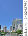 Osaka's skyline as seen from Nakanoshima Park 140248769