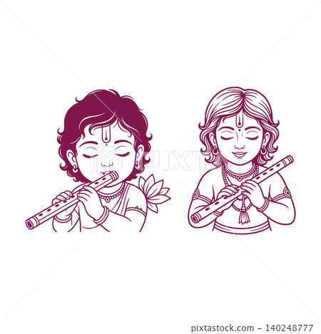 Janmashtami Silhouette vector Janmashtami Silhouette vector 140248777