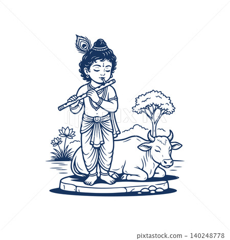 Janmashtami Silhouette vector Janmashtami Silhouette vector 140248778