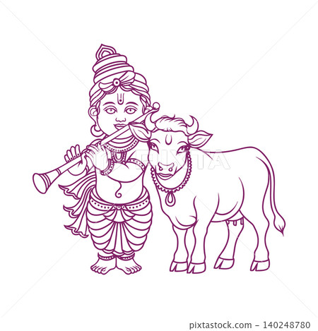 Janmashtami Silhouette vector Janmashtami Silhouette vector 140248780