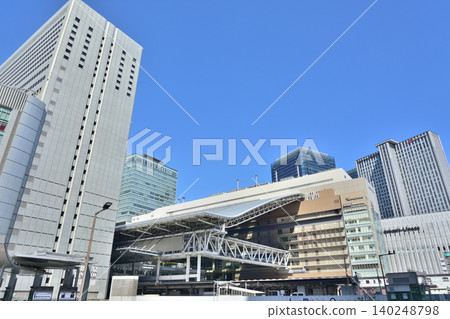 Urban landscape in front of the Osaka station Urban landscape in front of the Osaka station 140248798