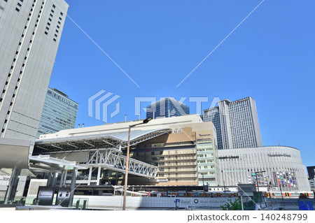 Urban landscape in front of the Osaka station Urban landscape in front of the Osaka station 140248799