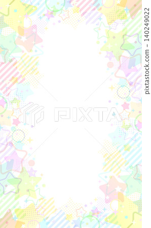 Rainbow-colored pop transparent star frame 4_vertical Rainbow-colored pop transparent star frame 4_vertical 140249022