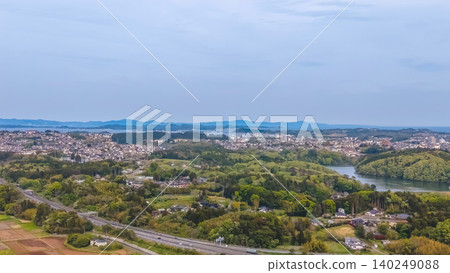 April 30 2026 Shiogama Matsushima coastal landscape with islands and rural countryside April 30 2026 Shiogama Matsushima coastal landscape with islands and rural countryside 140249088