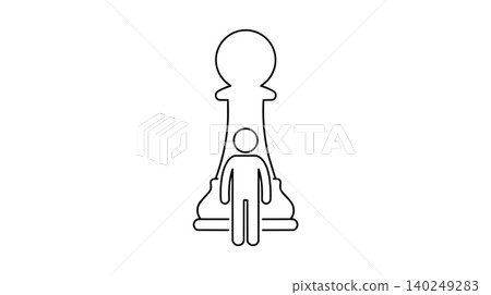 Business career start, entry level workforce and chess pawn concept line icon Business career start, entry level workforce and chess pawn concept line icon 140249283