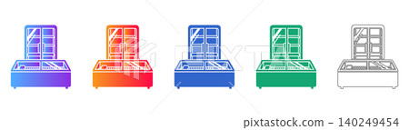 Commercial Refrigeration Unit Vector Icon Set icon set Commercial Refrigeration Unit Vector Icon Set icon set 140249454