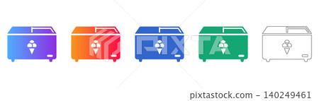 Ice Cream Freezer Vector Icons icon set Ice Cream Freezer Vector Icons icon set 140249461
