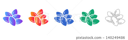 Set of Almond Icons in Vector Format icon set Set of Almond Icons in Vector Format icon set 140249486