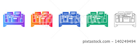 Document Holder Rack Vector Icon Set icon set 140249494