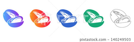 Coffee Bean Icon Set for Cafe and Beverage Branding icon set 140249503