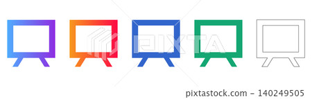 Presentation Screen Icon Set for Business and Education icon set Presentation Screen Icon Set for Business and Education icon set 140249505