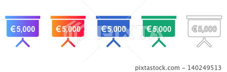 Euro 5000 Financial Projection Presentation Icon icon set Euro 5000 Financial Projection Presentation Icon icon set 140249513