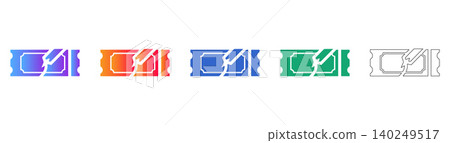 Torn Ticket Vector Graphic Icon Set icon set Torn Ticket Vector Graphic Icon Set icon set 140249517