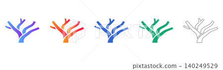 Set of Five Colorful Tree Branch Vector Icons Set of Five Colorful Tree Branch Vector Icons 140249529