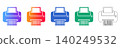 Barcode Printer Vector Icon Set 140249532