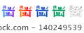 Warehouse Packing Station Vector Icons 140249539