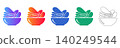 Stack of Potato Chips in Bowl Icon Set 140249544