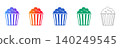 Popcorn Bucket Icon Set 140249545