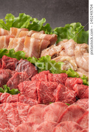 Assortment of meat for grilled meat Assortment of meat for grilled meat 140249704