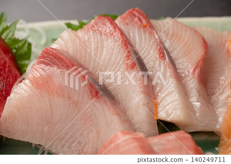 Close-up of yellowtail sashimi Close-up of yellowtail sashimi 140249711
