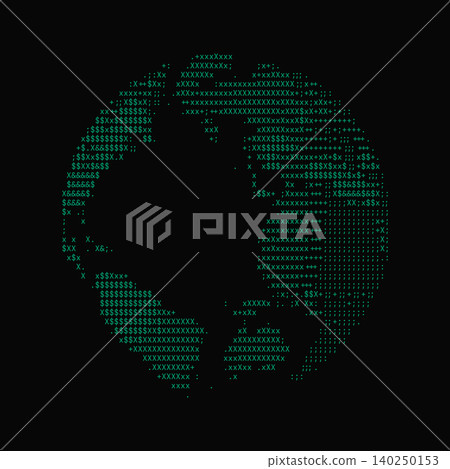 ASCII Globe Digital Network Technology Illustration 140250153