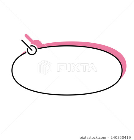 A simple, horizontally elongated oval speech bubble illustration on a white background. A simple, horizontally elongated oval speech bubble illustration on a white background. 140250419