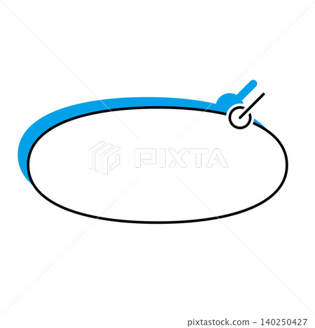 A simple, horizontally elongated oval speech bubble illustration on a white background. A simple, horizontally elongated oval speech bubble illustration on a white background. 140250427
