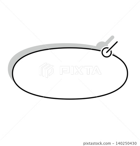 A simple, horizontally elongated oval speech bubble illustration on a white background. A simple, horizontally elongated oval speech bubble illustration on a white background. 140250430