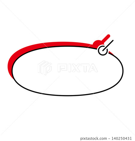 A simple, horizontally elongated oval speech bubble illustration on a white background. A simple, horizontally elongated oval speech bubble illustration on a white background. 140250431