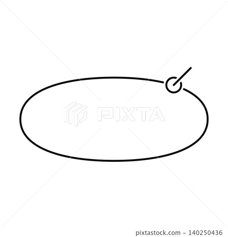 A simple, horizontally elongated oval speech bubble illustration on a white background. A simple, horizontally elongated oval speech bubble illustration on a white background. 140250436