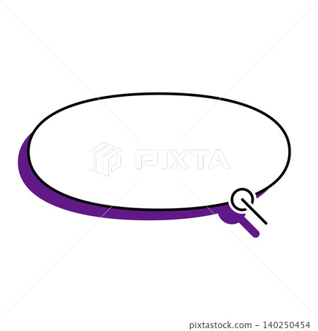 A simple, horizontally elongated oval speech bubble illustration on a white background. A simple, horizontally elongated oval speech bubble illustration on a white background. 140250454