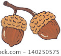 Hand Drawn Acorn Illustration 140250575