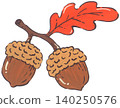 Hand Drawn Acorn Illustration 140250576
