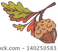 Hand Drawn Acorn Illustration 140250583