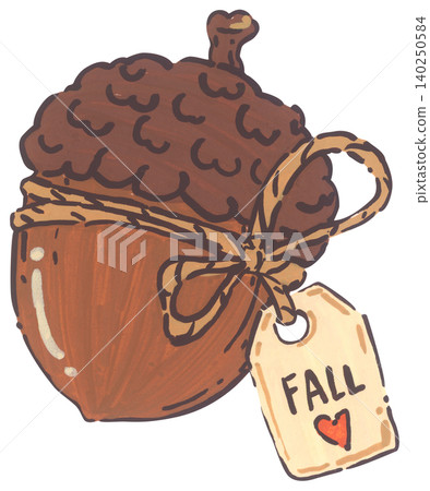 Hand Drawn Acorn Illustration Hand Drawn Acorn Illustration 140250584