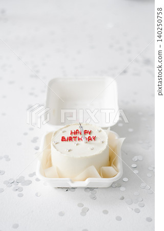 Bento Cake Birthday Dessert With Silver Candle Bento Cake Birthday Dessert With Silver Candle 140250758
