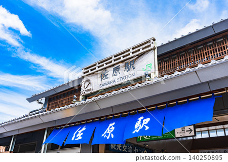 Sawara Station is a JR Narita Line station located in Sawara, Katori City, Chiba Prefecture. [Exterior view of the station building] 140250895