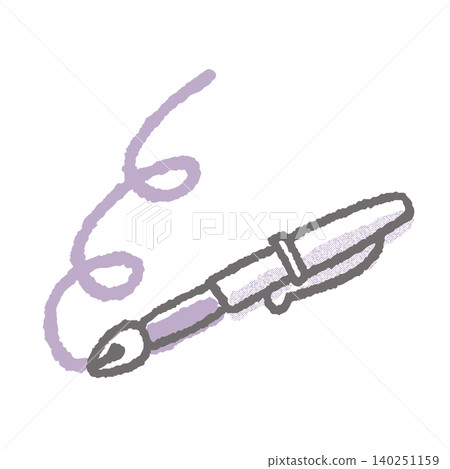 Color illustration of a fountain pen Color illustration of a fountain pen 140251159