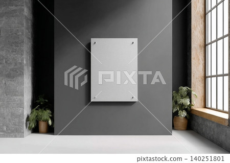 Hanging Poster Mockup office room wall poster Hanging Poster Mockup office room wall poster 140251801