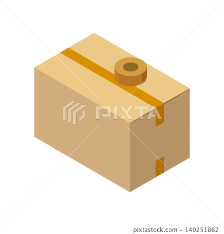 Cardboard boxes neatly packed with packing tape Cardboard boxes neatly packed with packing tape 140251862