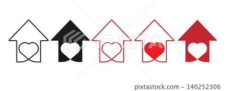 Heart House Symbol Concept Vector illustration Heart House Symbol Concept Vector illustration 140252306