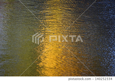 A background image of ginkgo leaves, their leaves turning yellow in autumn, reflected on the water's surface. A background image of ginkgo leaves, their leaves turning yellow in autumn, reflected on the water's surface. 140252334