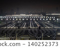 A railway freight yard at night 140252373
