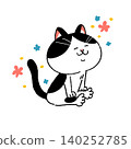 A happy-looking calico cat 140252785