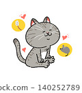 A tabby cat with a happy face 140252789