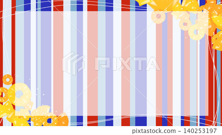夏季色彩隨機條紋邊框背景 夏季色彩隨機條紋邊框背景 140253197