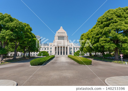 The National Diet Building in Tokyo: A historical building symbolizing Japanese politics. The National Diet Building in Tokyo: A historical building symbolizing Japanese politics. 140253396