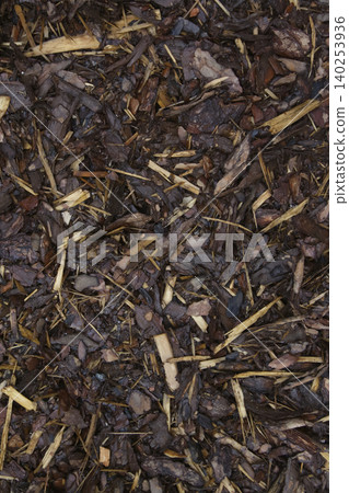 Brown Wood Bark Mulch Texture Background Brown Wood Bark Mulch Texture Background 140253936