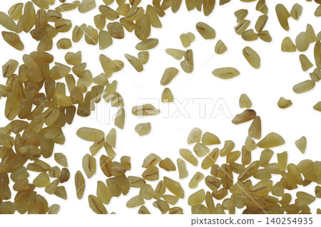 Bulgur wheat groats scattered top view flat lay 140254935